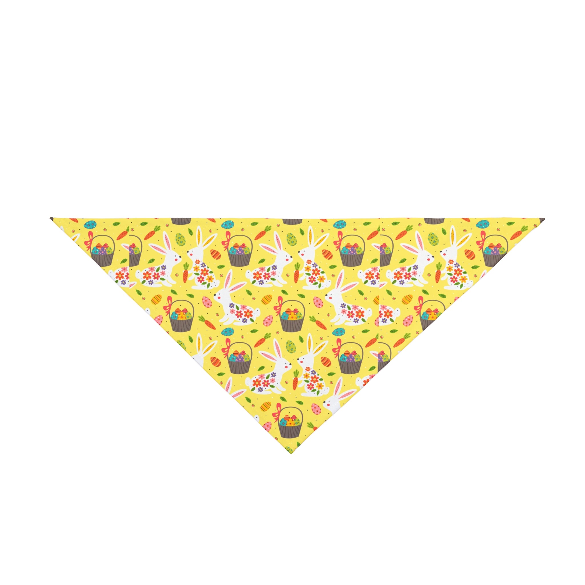 Easter Bunny & Basket Pet Bandana — Yellow Spring Floral Dog Bandana