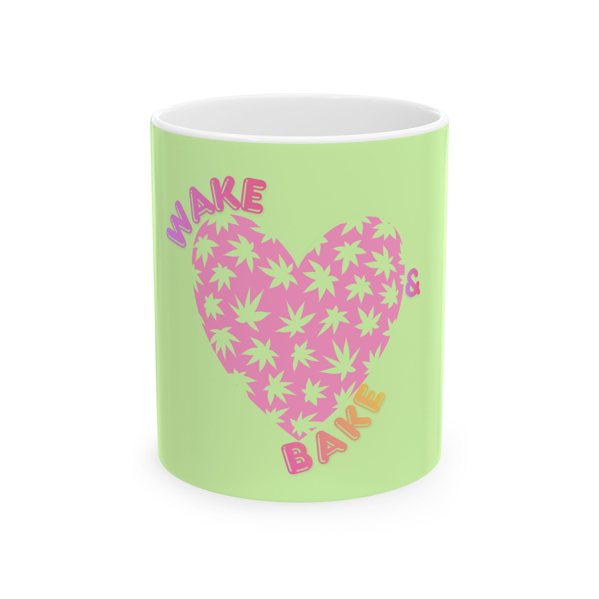 Wake & Bake heart of leaves Mug