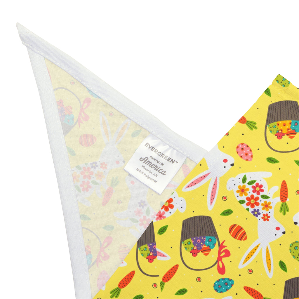 Easter Bunny & Basket Pet Bandana — Yellow Spring Floral Dog Bandana