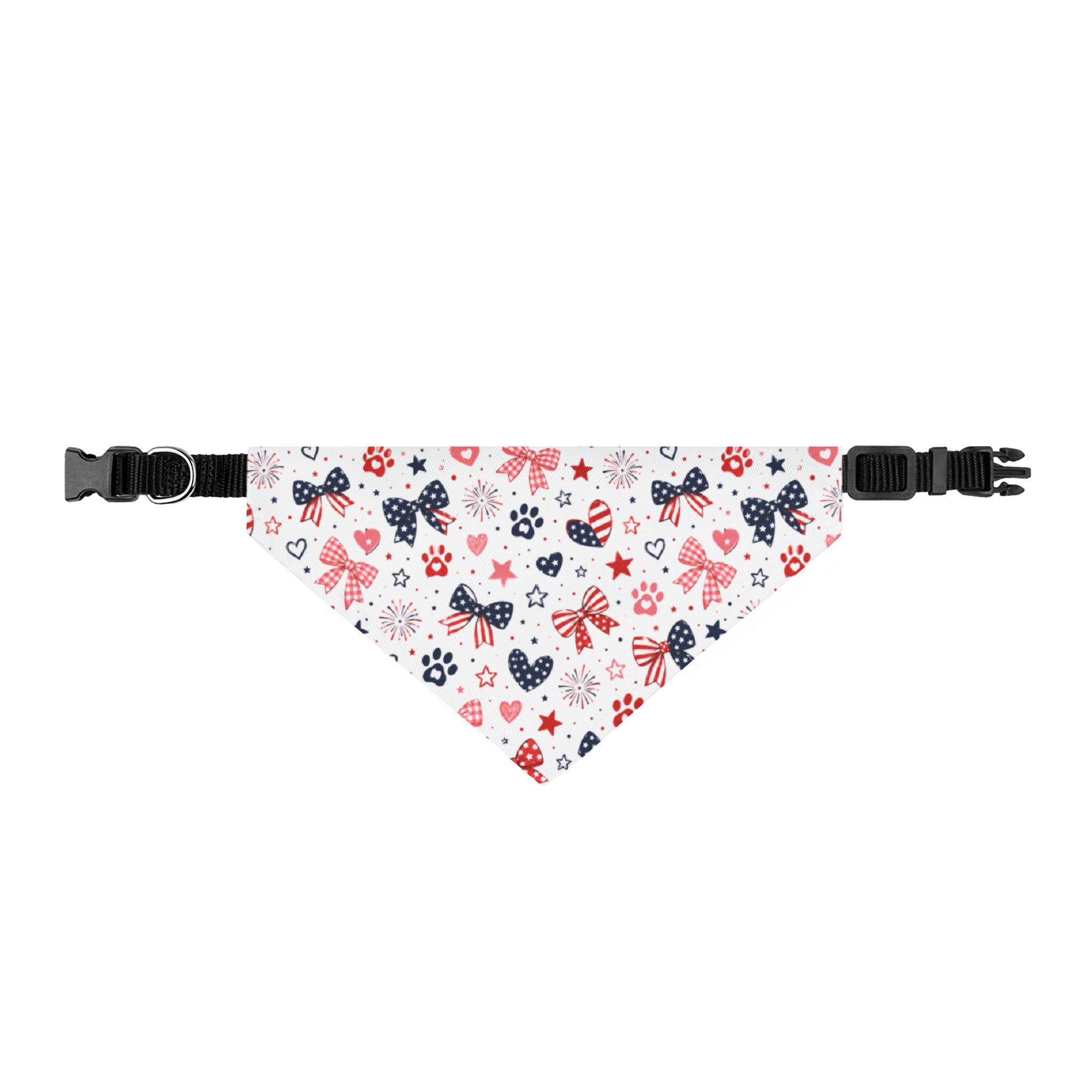 USA Bows and Paws clip on Bandana