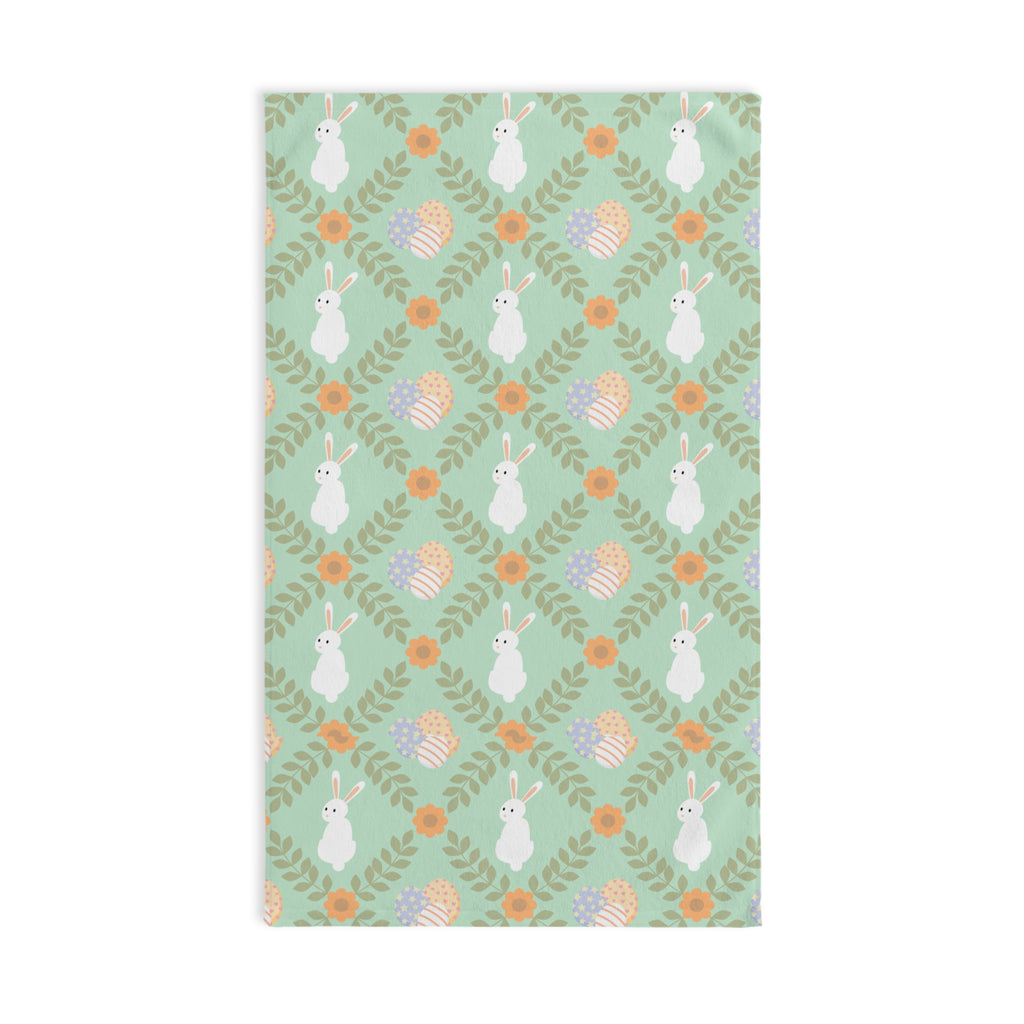 Easter Bunny Floral Pattern Hand Towel