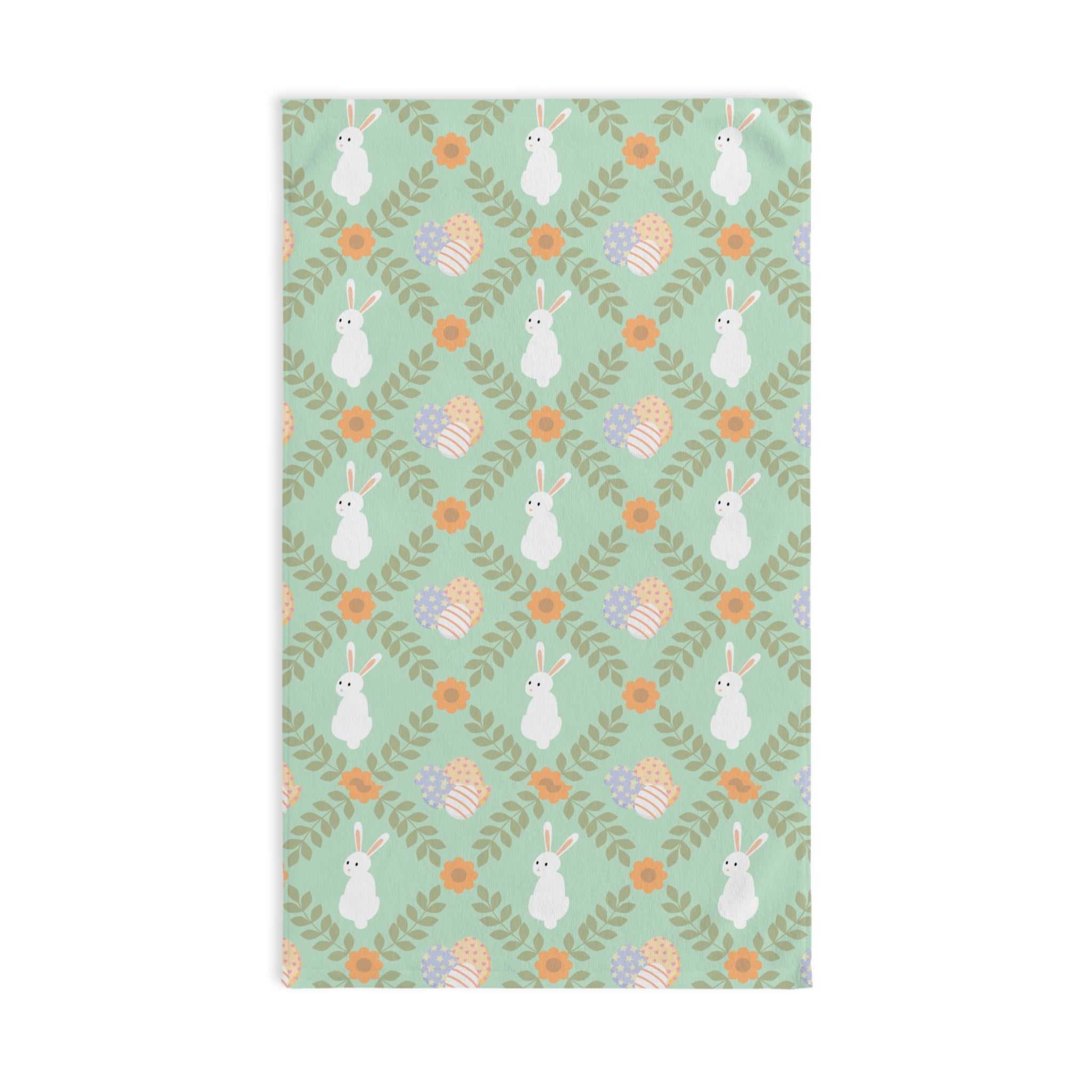 Easter Bunny Floral Pattern Hand Towel