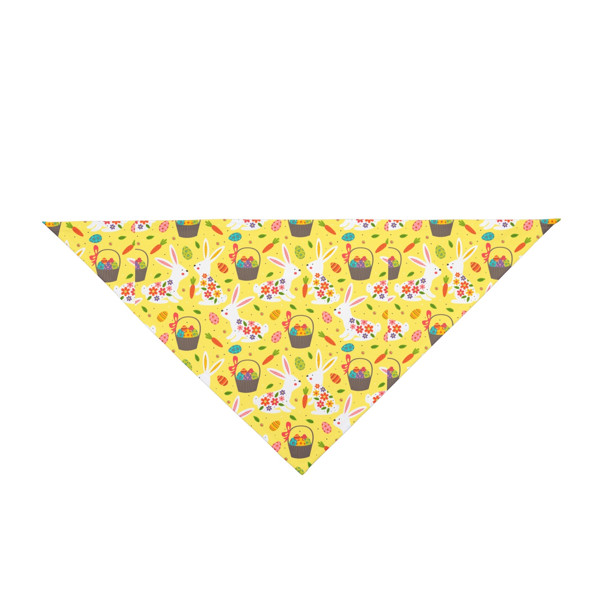 Easter Bunny & Basket Pet Bandana — Yellow Spring Floral Dog Bandana