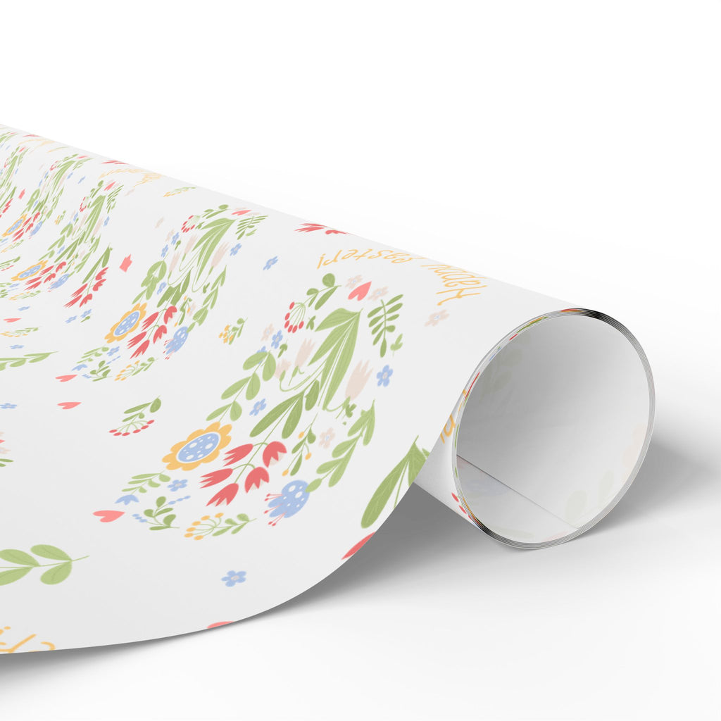 Floral Easter Wreath Wrapping Paper | Spring