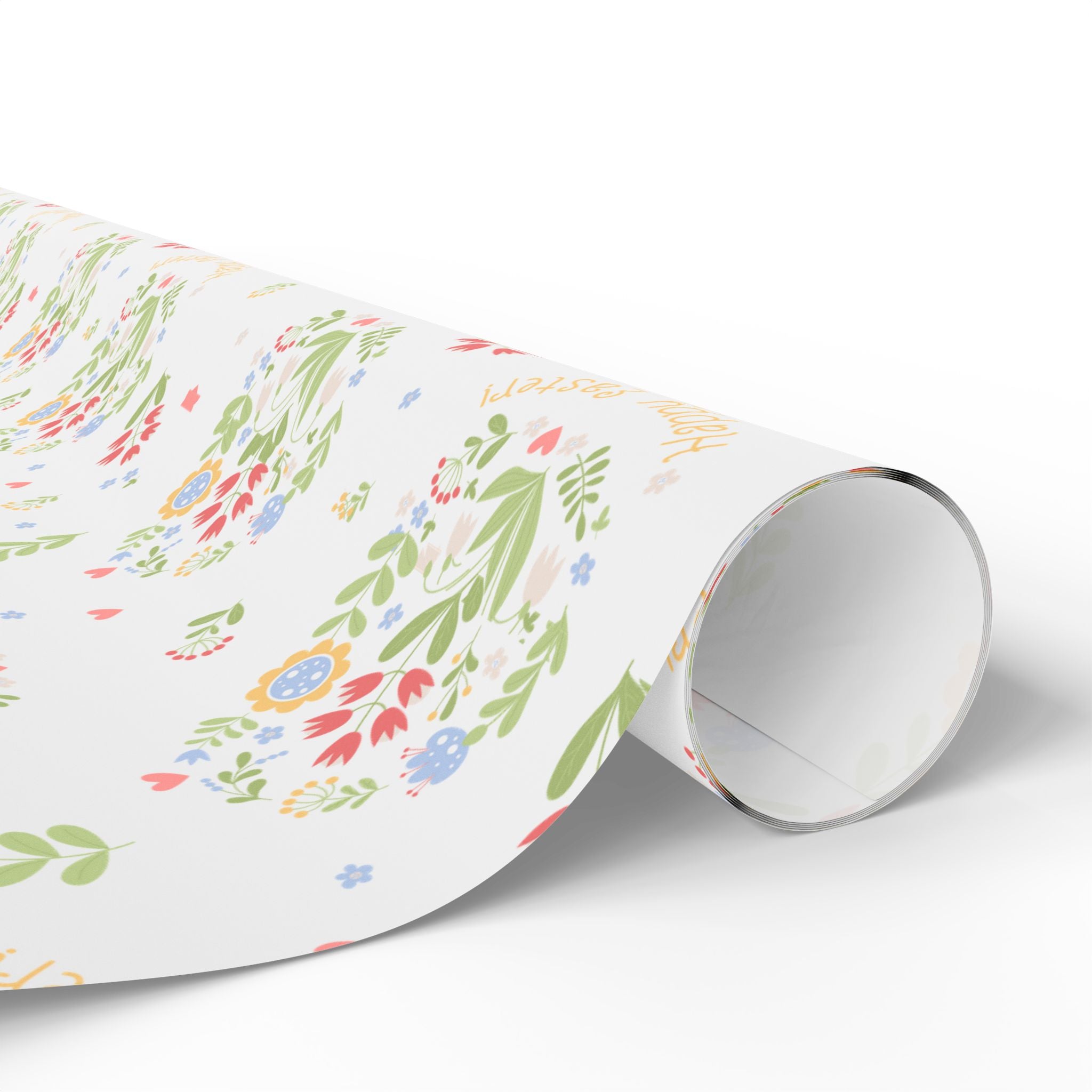 Floral Easter Wreath Wrapping Paper | Spring