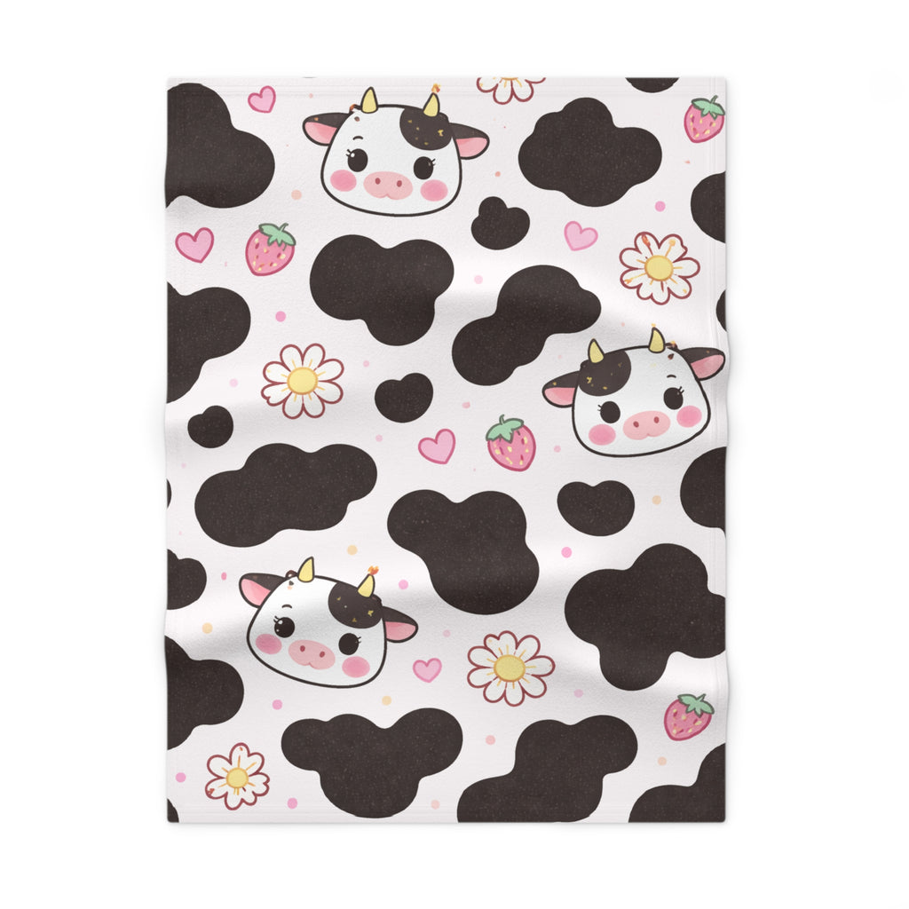 Kawaii Cow Pattern Baby Blanket