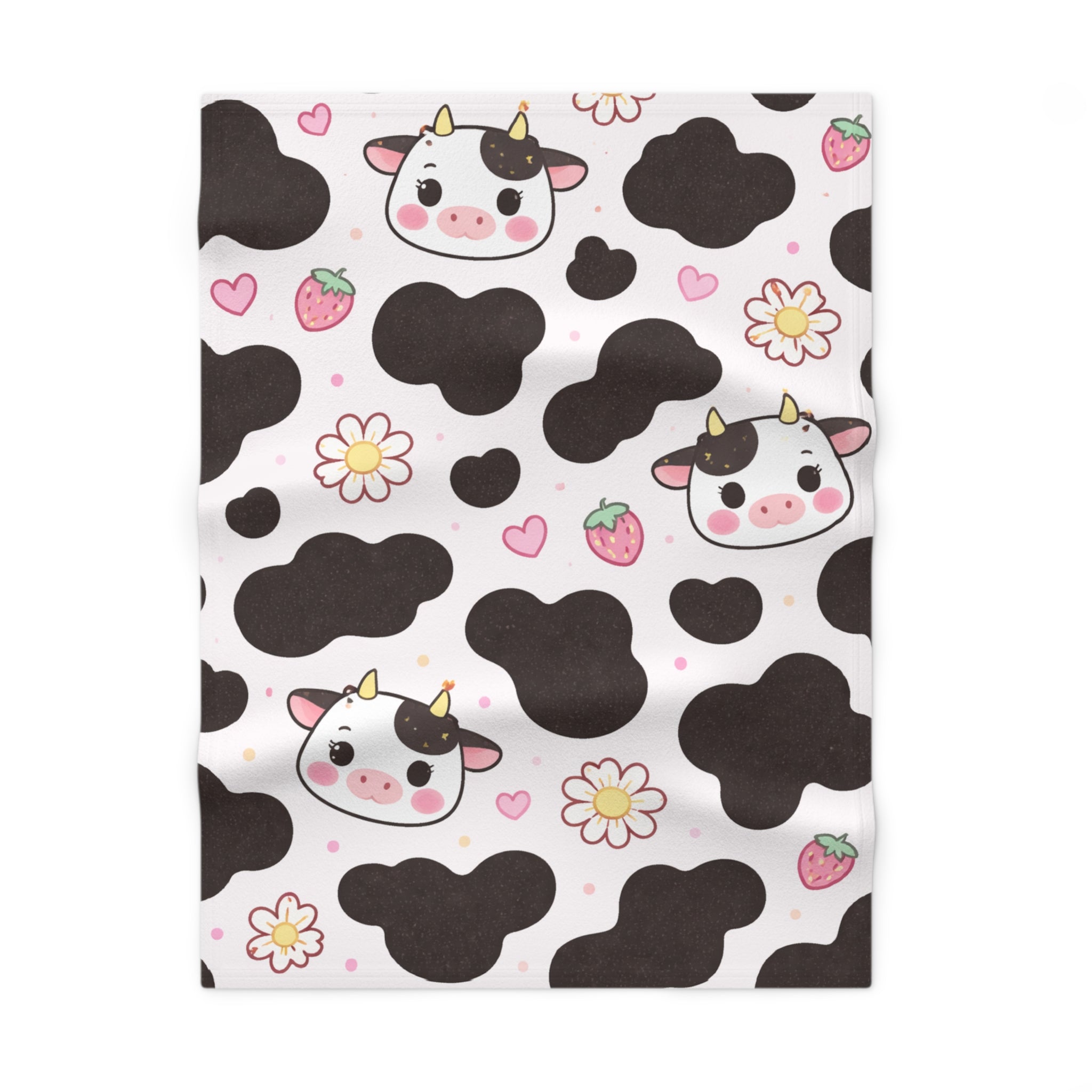 Kawaii Cow Pattern Baby Blanket