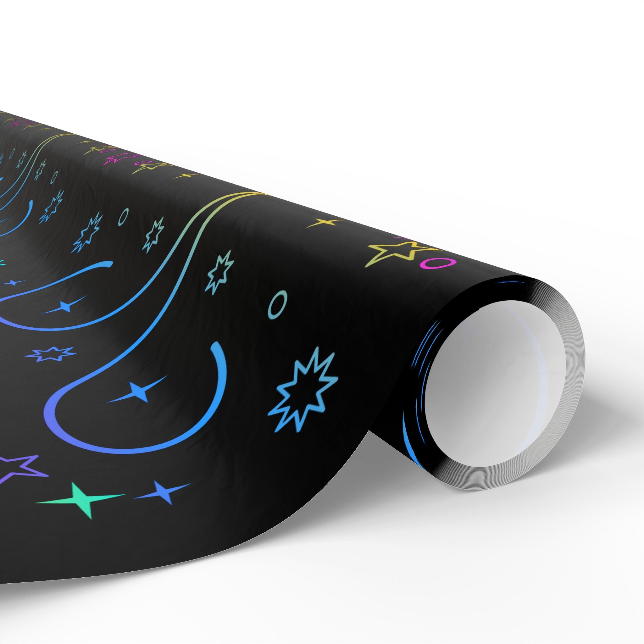Neon Aries Constellation Wrapping Paper |Galaxy Gift Wrap