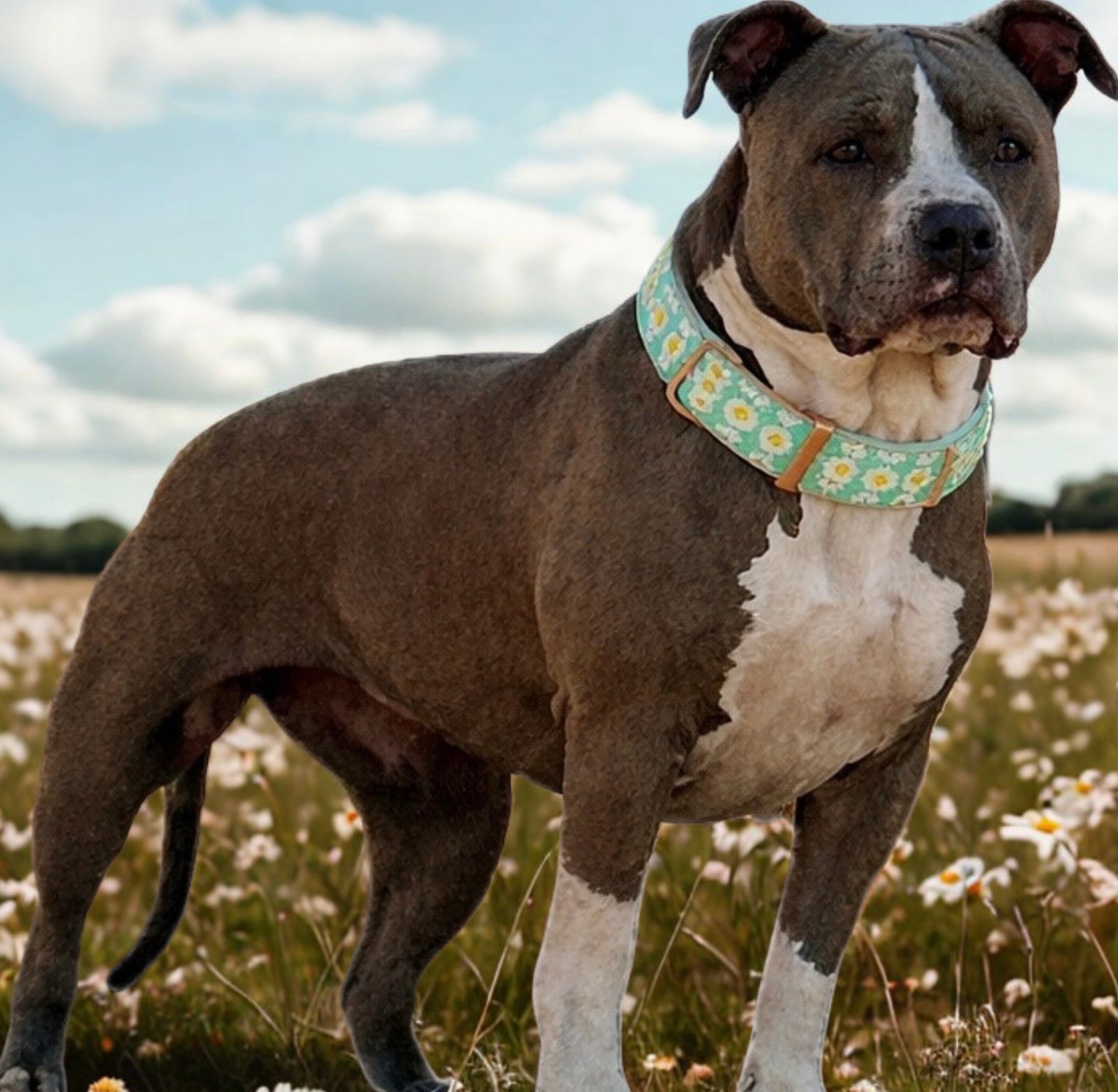 Daisy Print Dog Collar