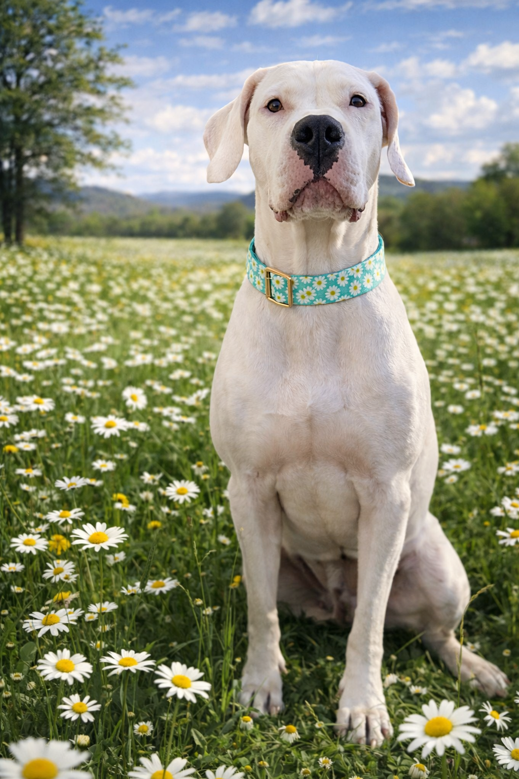 Daisy Print Dog Collar