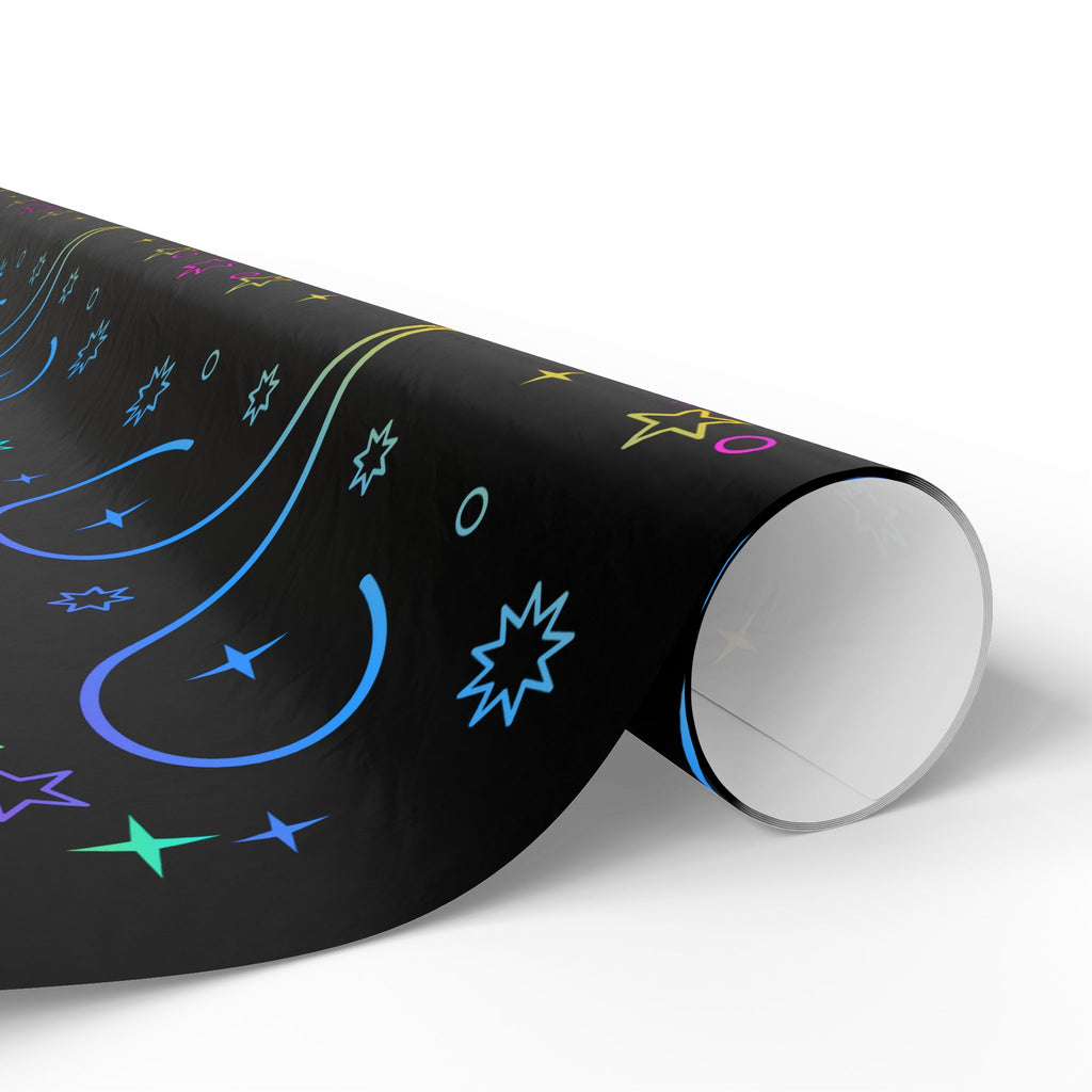 Neon Aries Constellation Wrapping Paper |Galaxy Gift Wrap