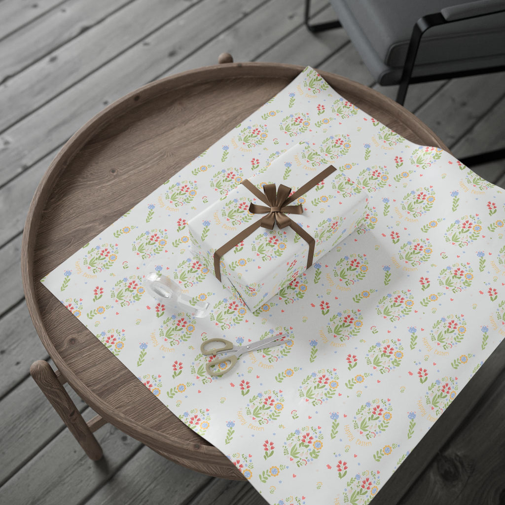 Floral Easter Wreath Wrapping Paper | Spring