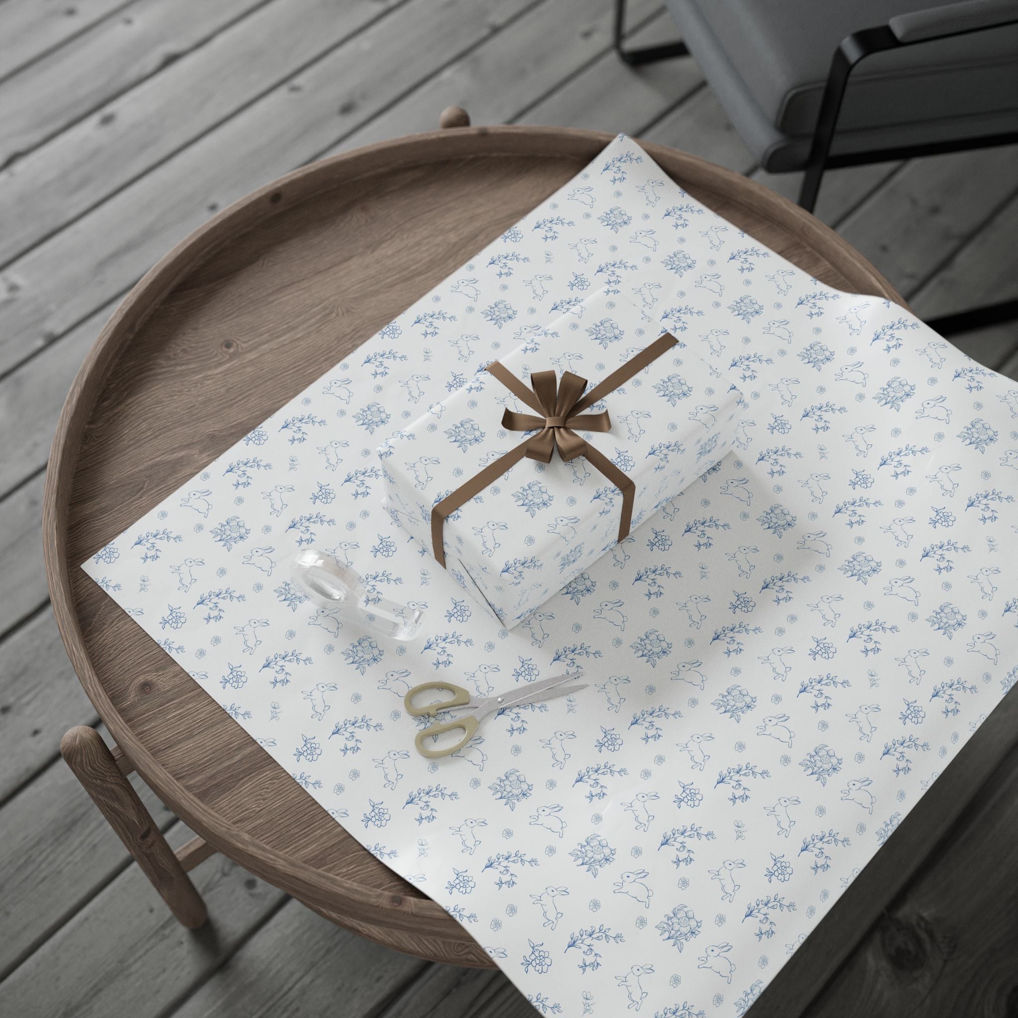 Easter Wrapping Paper- Blue Floral