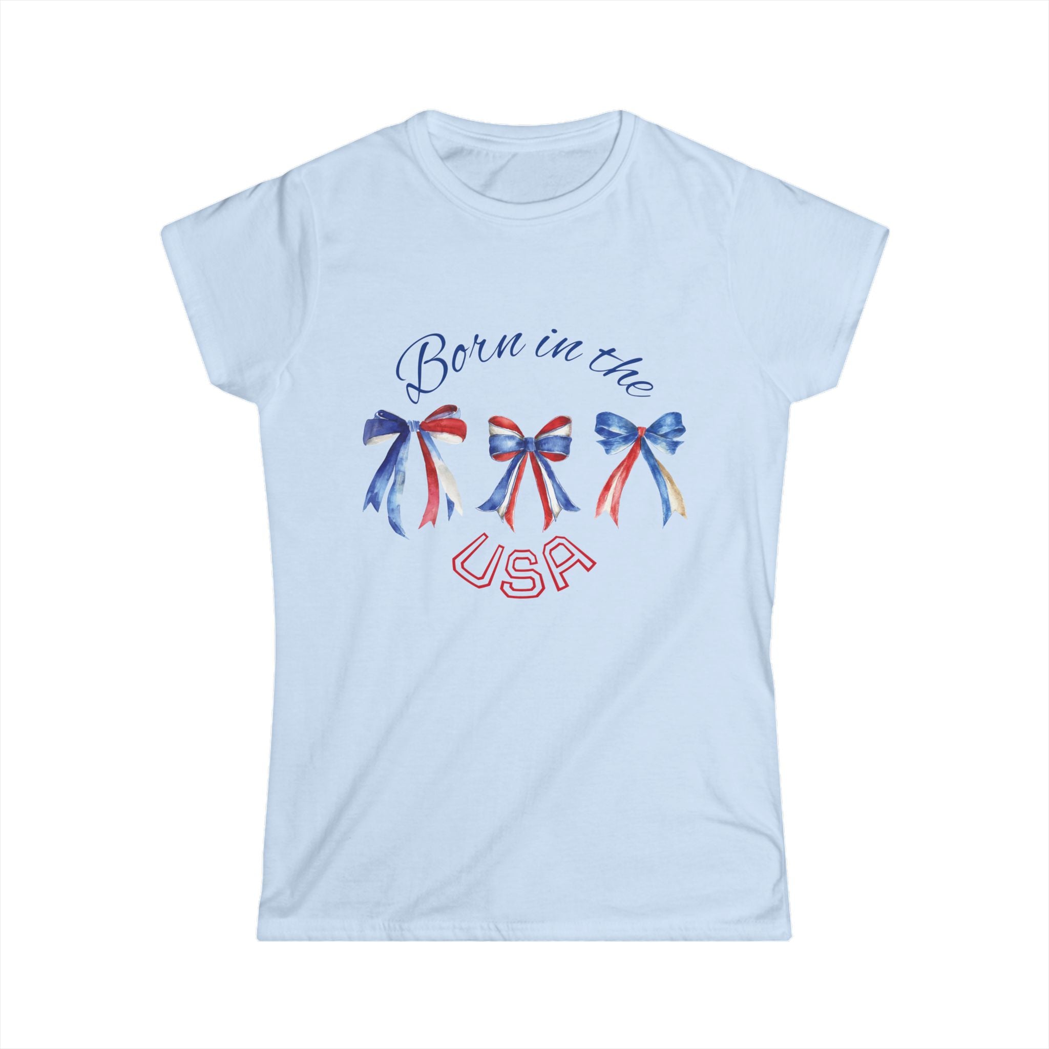 Born in the USA bow Tee | Patriotic Fourth of July shirt