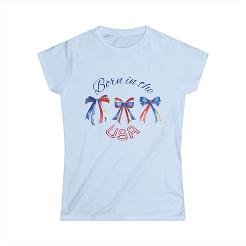 Born in the USA bow Tee | Patriotic Fourth of July shirt