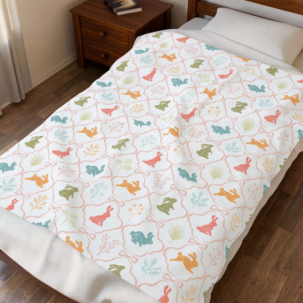 Easter Silhouette Velveteen Plush Blanket