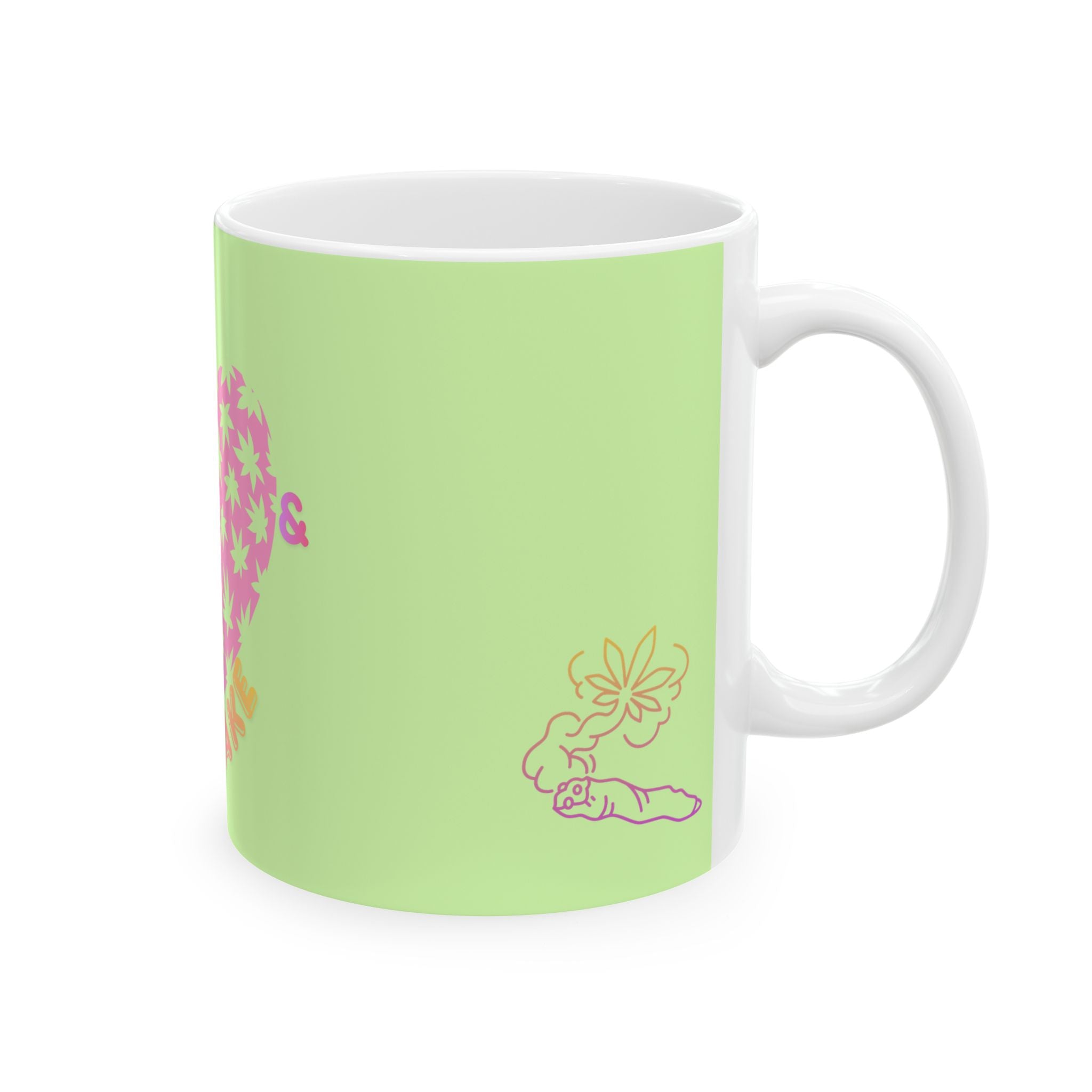 Wake & Bake heart of leaves Mug