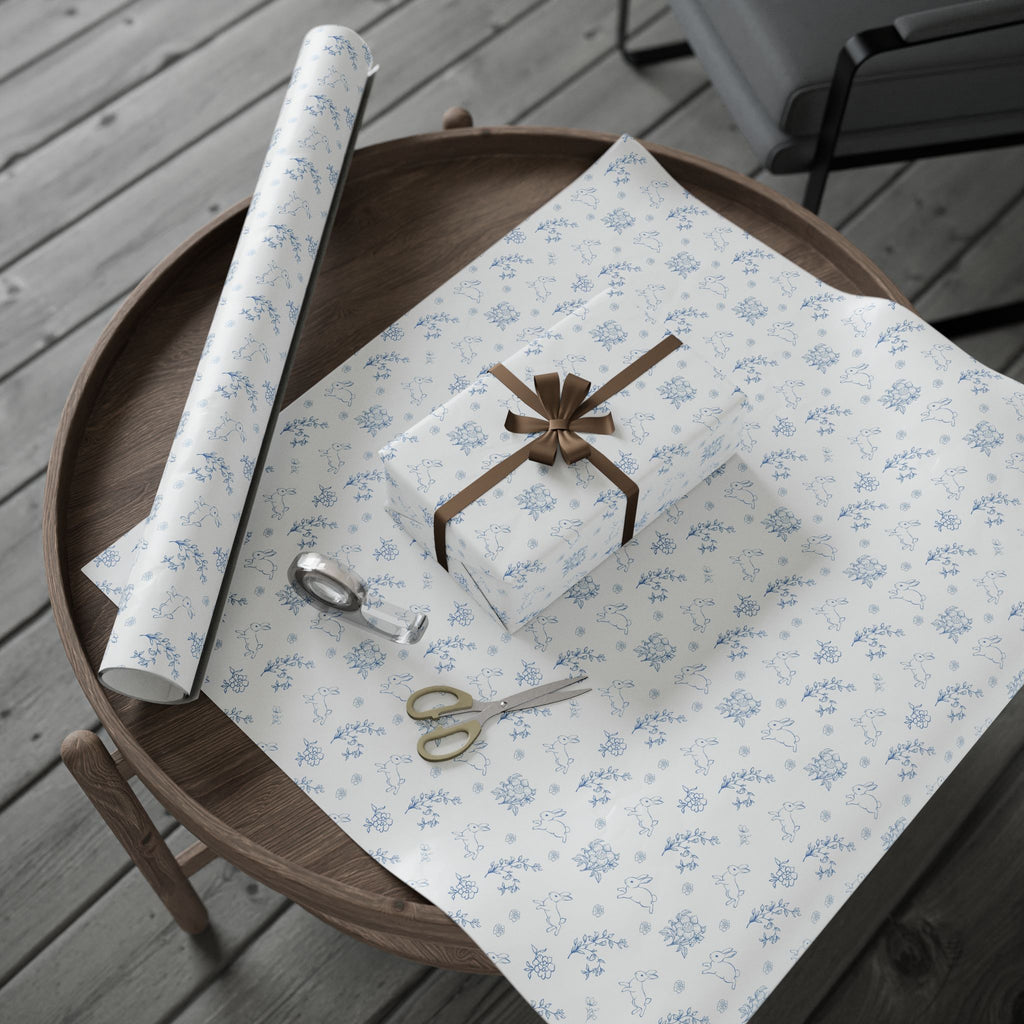 Easter Wrapping Paper- Blue Floral