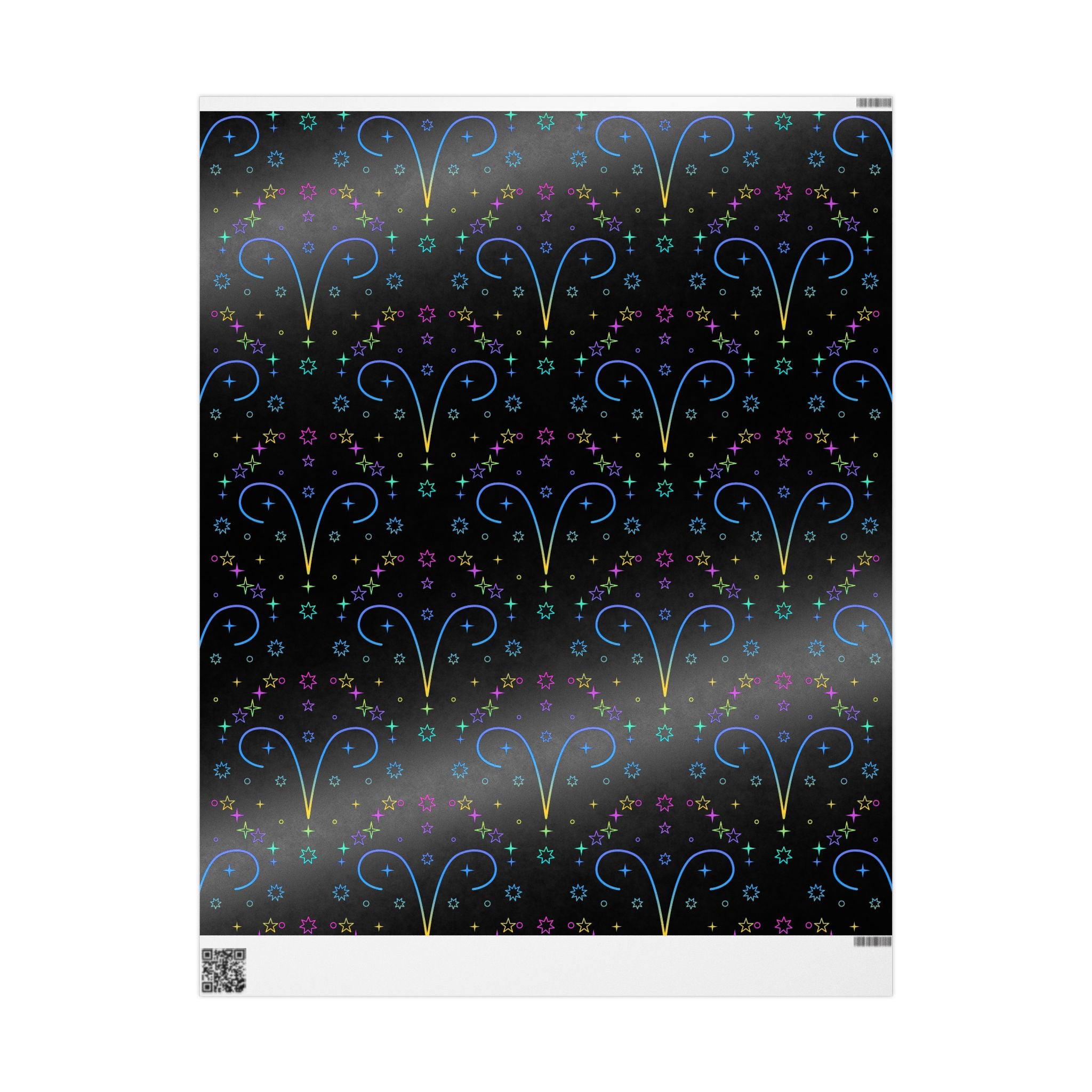 Neon Aries Constellation Wrapping Paper |Galaxy Gift Wrap