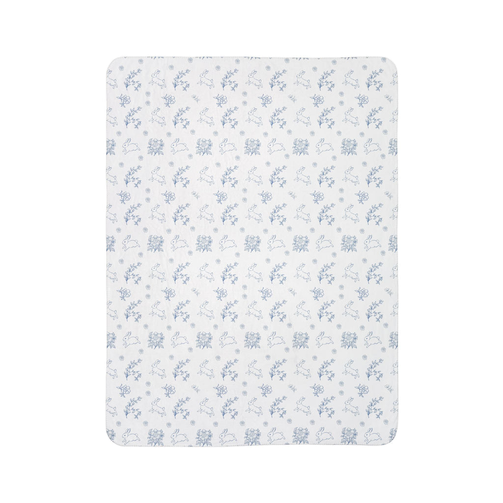 Vintage Easter Floral Pattern Fleece Sherpa Blanket