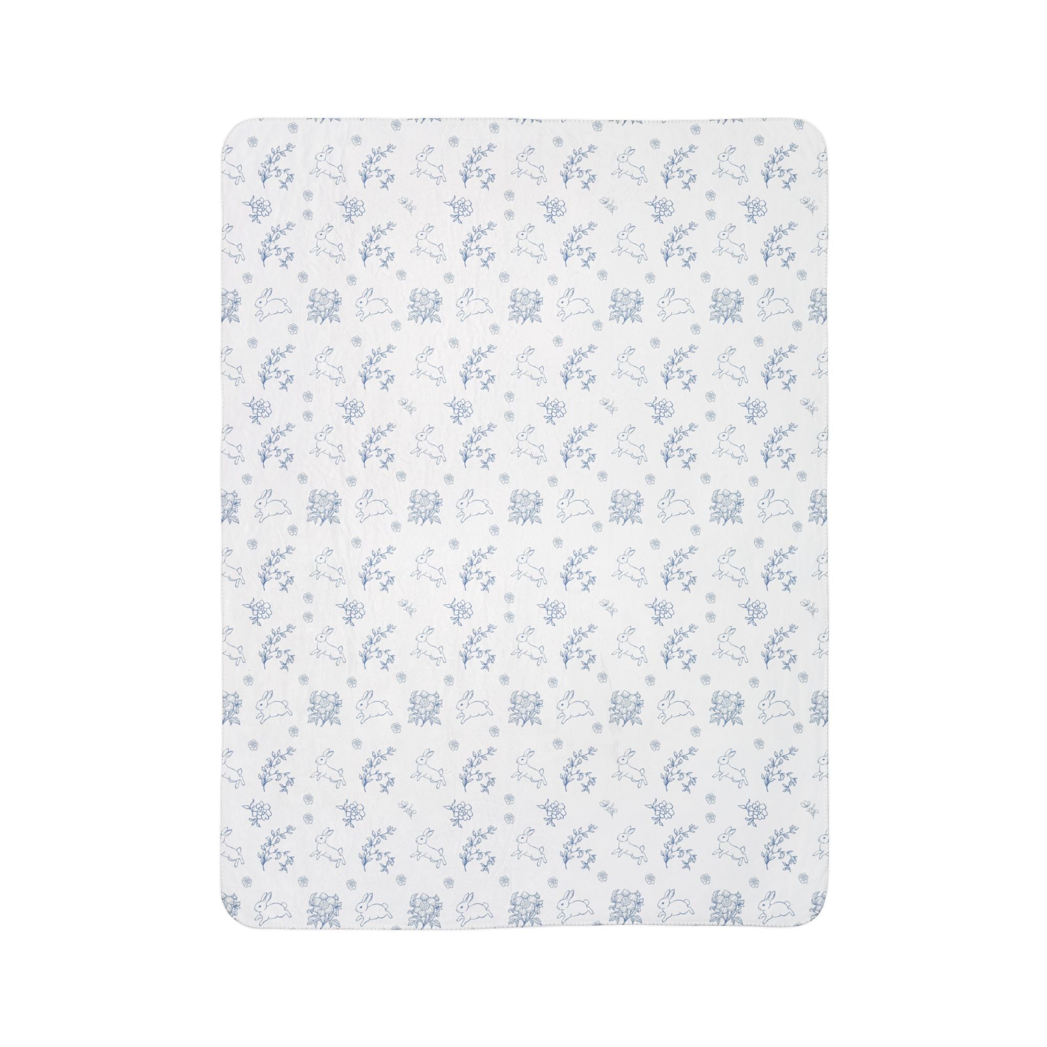 Vintage Easter Floral Pattern Fleece Sherpa Blanket
