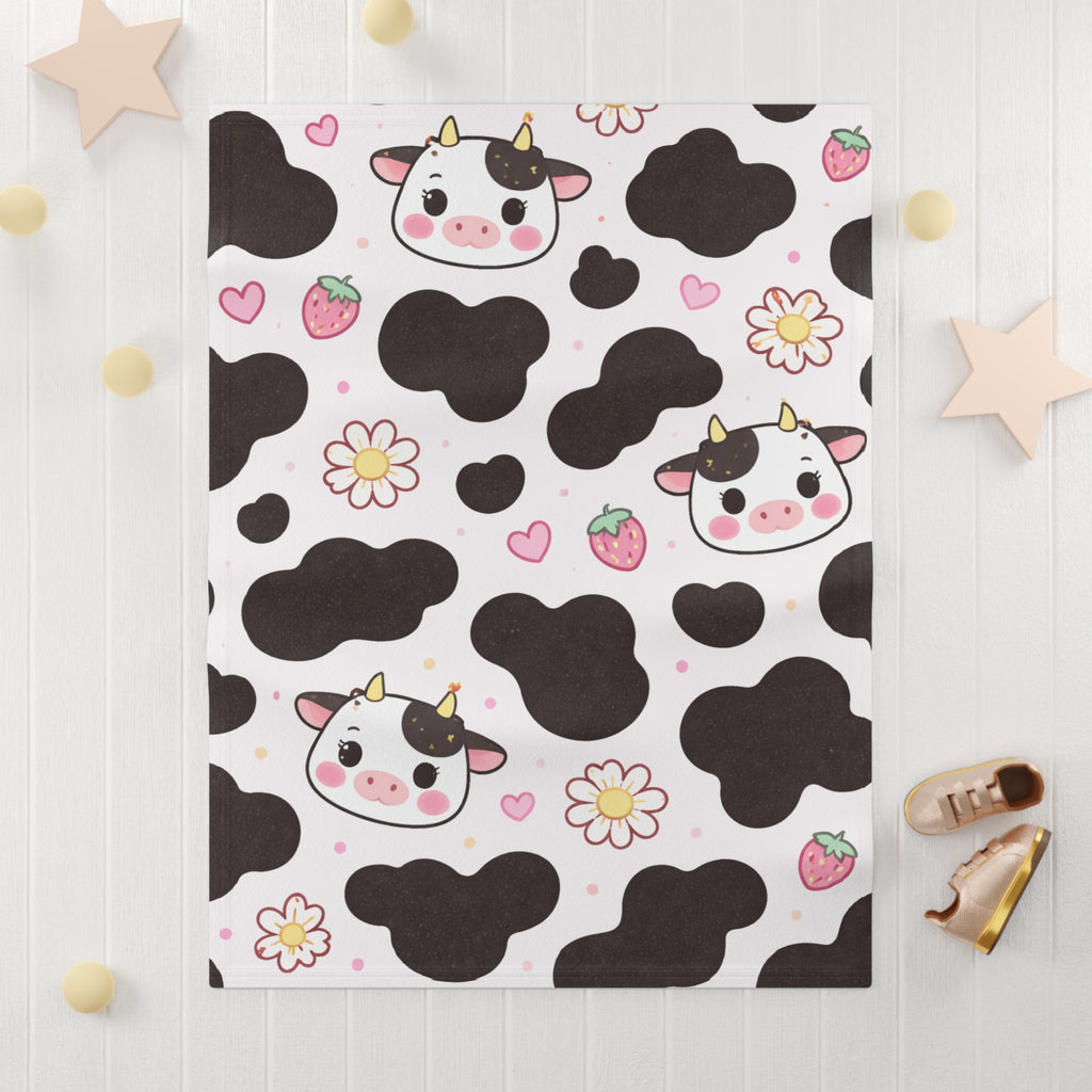 Kawaii Cow Pattern Baby Blanket