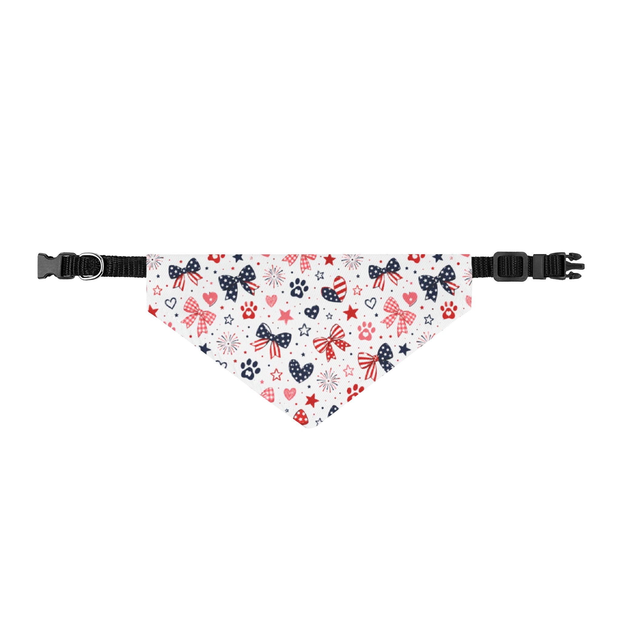 USA Bows and Paws clip on Bandana