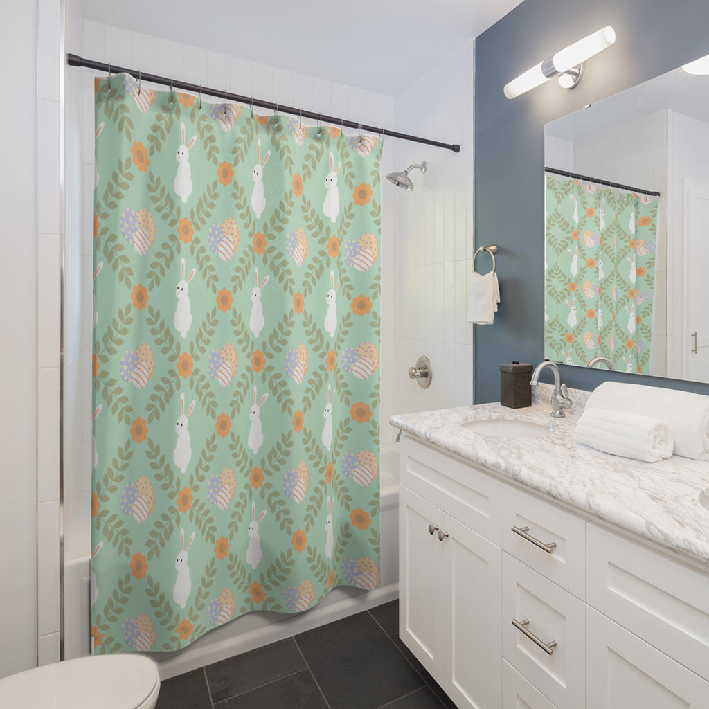 Easter Bunny Pattern Shower Curtain
