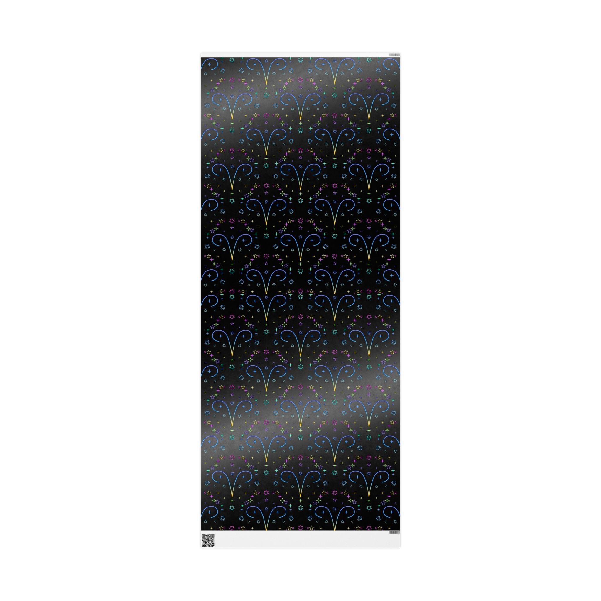 Neon Aries Constellation Wrapping Paper |Galaxy Gift Wrap